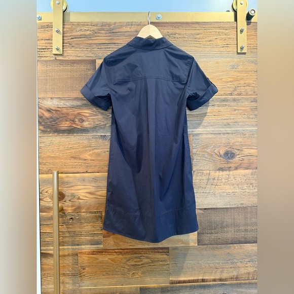 Veronica Beard Blue Lucca Cotton Sheath Mini Dress with Polo Collar - Picture 6 of 12